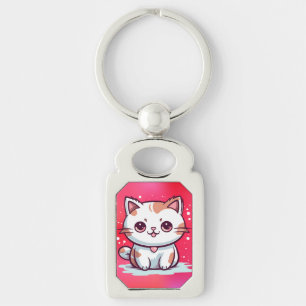 Lovely Cat Kawaii Style Clipart-47758 Keychain