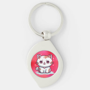 Lovely Cat Kawaii Style Clipart-47758 Keychain