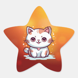 Lovely Cat Kawaii Style Clipart-47758 Star Sticker