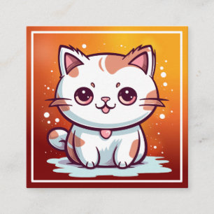 Lovely Cat Kawaii Style Clipart Calling Card