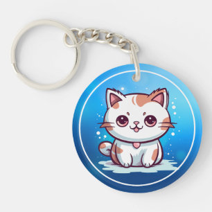 Lovely Cat Kawaii Style Clipart Keychain