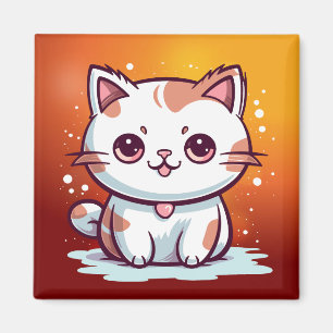 Lovely Cat Kawaii Style Clipart Magnet