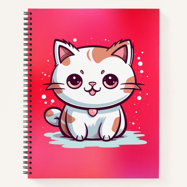 Lovely Cat Kawaii Style Clipart Notebook (Front)