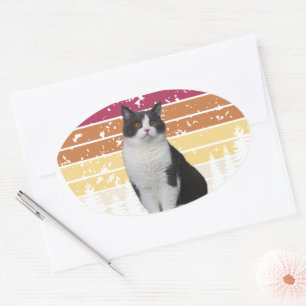Lovely Cat Oval Sticker