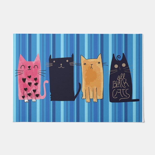 Lovely Cats Doormat, Best Cat Owner Gift Doormat (Front)