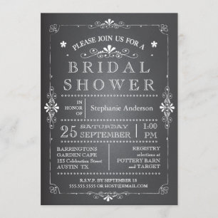 Lovely Chalkboard Bridal Shower Invitation
