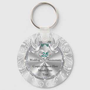 Lovely Cheap 25th Wedding Anniversary Party Favour Keychain