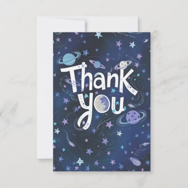 Lovely Cheerful Heaven Celestial Thank You Card (Front)