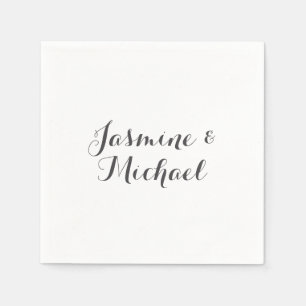 Lovely Chic Calligraphy Couple Names  Napkin