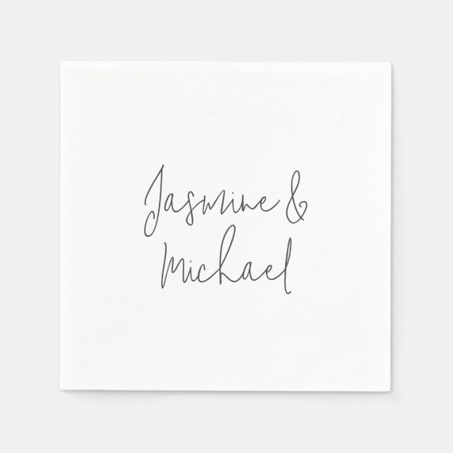 Lovely Chic Calligraphy Couple Names  Napkin (Front)