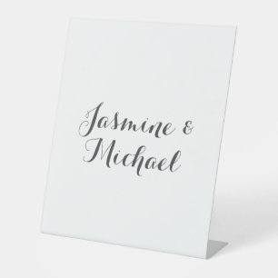Lovely Chic Calligraphy Couple Names  Pedestal Sign