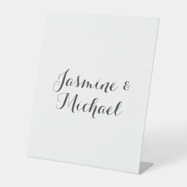 Lovely Chic Calligraphy Couple Names  Pedestal Sign (Front)