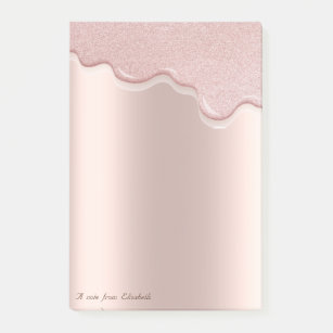 Lovely Chic Elegant Rose Gold Glitter Drips  Post-it Notes