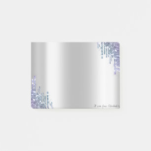 Lovely Chic Elegant Violet Glitter Drips Post-it Notes