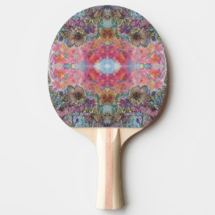 Lovely Chic Flower Garden Watercolor Painting  Ping Pong Paddle