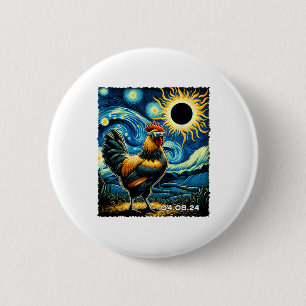 Lovely Chickens Starry Night Funny Chickens Solar 2 Inch Round Button