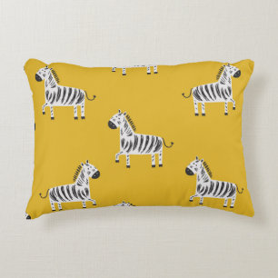 Lovely children's seamless pattern with zebras accent pillow