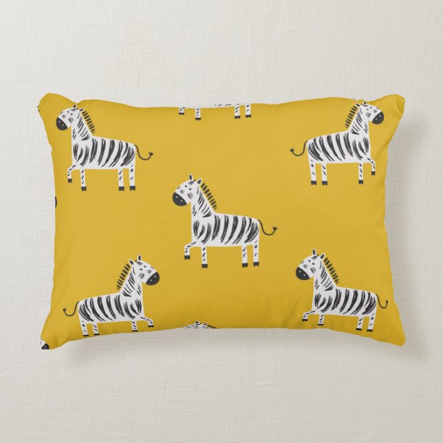 Lovely children's seamless pattern with zebras accent pillow (Front)