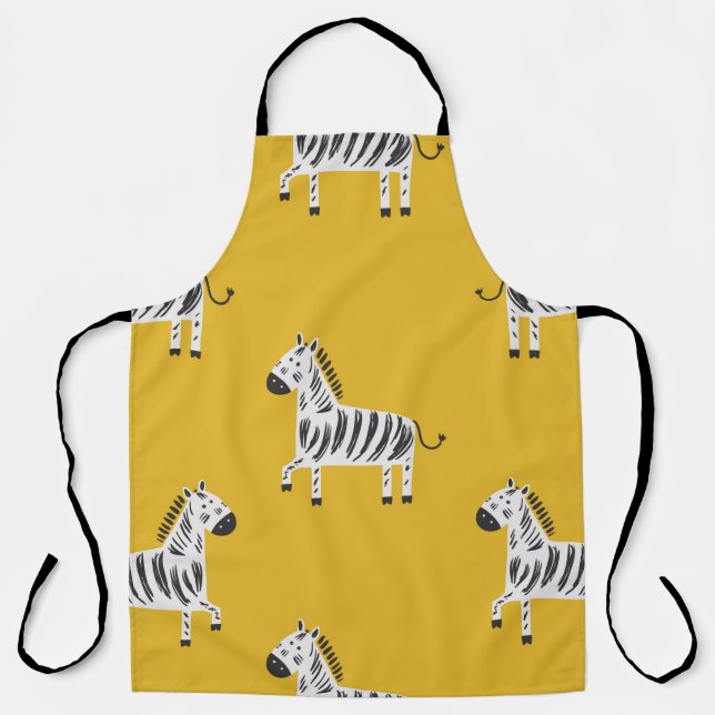 Lovely children's seamless pattern with zebras apron (Front)