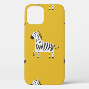 Lovely children's seamless pattern with zebras iPhone 12 case