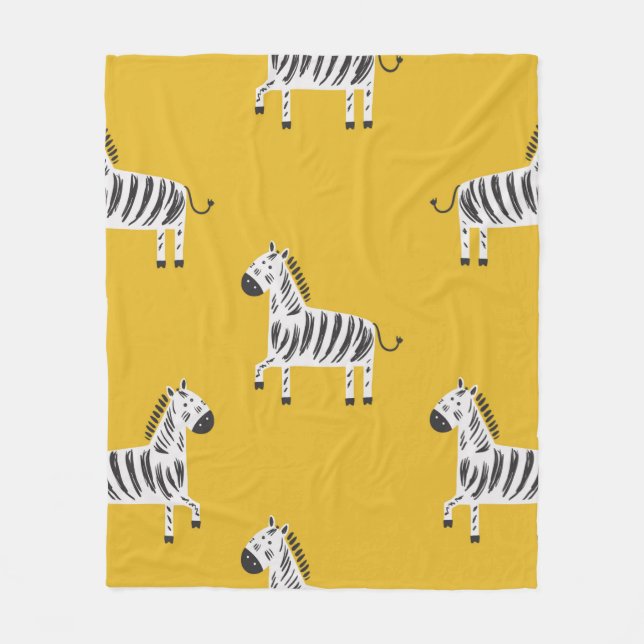 Lovely children's seamless pattern with zebras fleece blanket (Front)