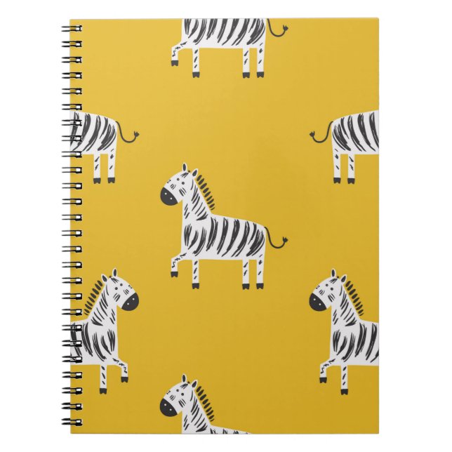 Lovely children's seamless pattern with zebras notebook (Front)