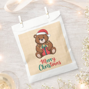 Lovely Christmas Bear - Merry Christmas Favour Bag