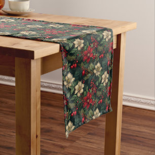 Lovely Christmas chinoiserie floral Medium Table Runner