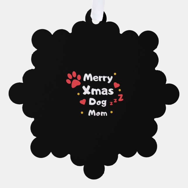 Lovely Christmas Dog Mom Ornament Card (Front)