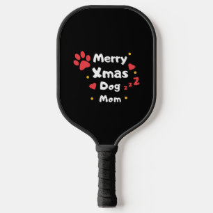 Lovely Christmas Dog Mom Pickleball Paddle