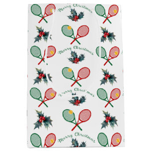 Lovely 🎄Christmas 🎾tennis Medium Gift Bag