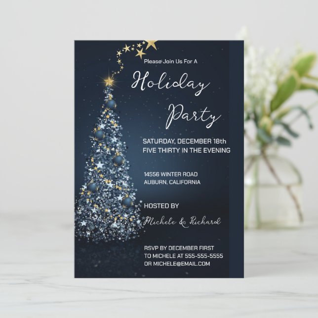 Lovely Christmas Tree Holiday Party Invitation (Standing Front)