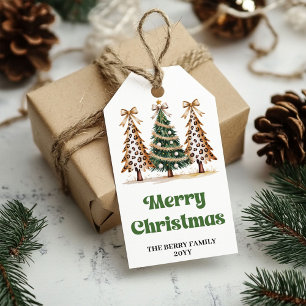 Lovely Christmas trees minimalist custom gift tags