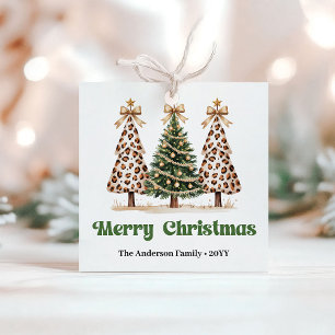Lovely Christmas Trees Personalized Holiday Gift   Favour Tags