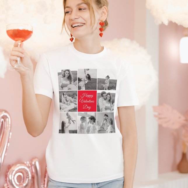 Lovely Collage Couple Photo & Happy Valentines Day T-Shirt (Creator Uploaded)