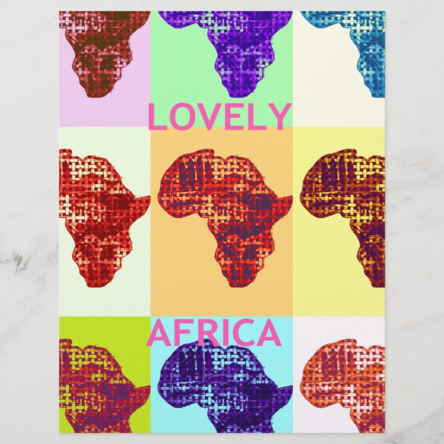 Lovely Colourful Africa Map Pop Pattern Art  Desig (Front)