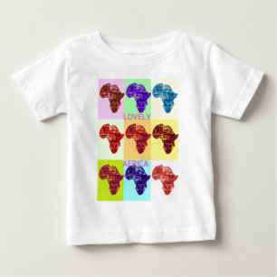 Lovely Colourful Africa Map Pop Pattern Art  Desig Baby T-Shirt