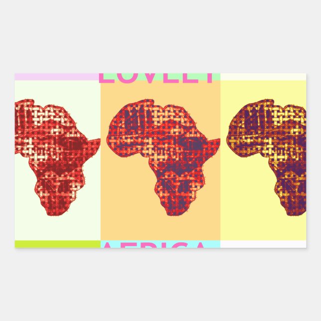 Lovely Colourful Africa Map Pop Pattern Art  Desig Sticker (Front)