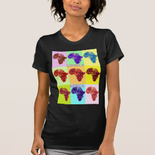 Lovely Colourful Africa Map Pop Pattern Art Desig T-Shirt