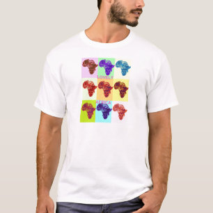 Lovely Colourful Africa Map Pop Pattern Art  Desig T-Shirt