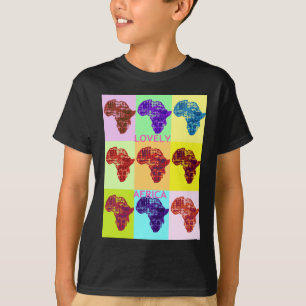 Lovely Colourful Africa Map Pop Pattern Art  Desig T-Shirt