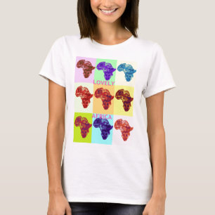 Lovely Colourful Africa Map Pop Pattern Art  Desig T-Shirt