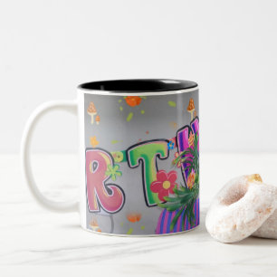 Lovely Colourful Birthday Art Print Two-Tone Coffee Mug