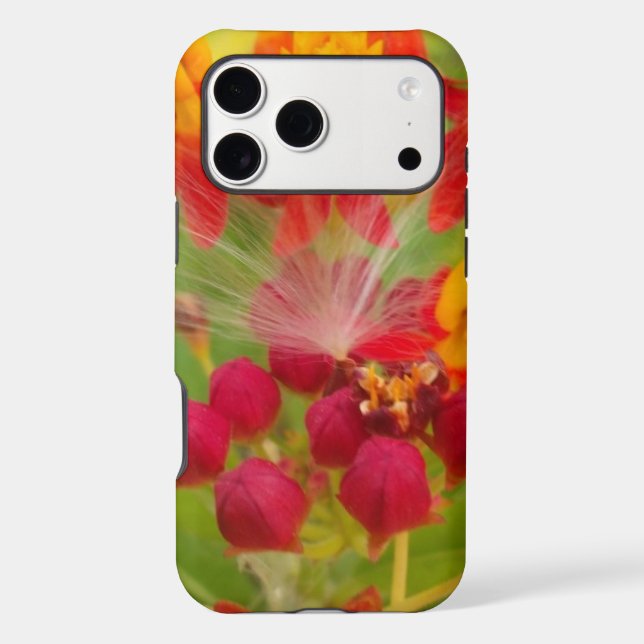 Lovely Colourful Floral with Milkweed Art Print (Back)