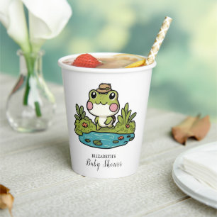 Lovely Colourful Frog Baby Shower Paper Cups