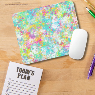 Lovely colourful watercolor painting Blue Green Mouse Pad