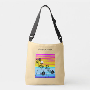 Lovely Colours Sunset Ocean Sailing Birthday Crossbody Bag