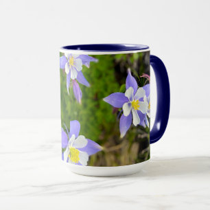 Lovely Columbine Flowers in blue, yellow, violet Mug