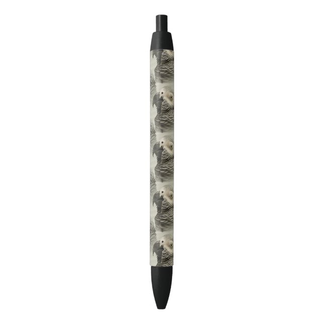 Lovely Congo African Grey Parrot Black Ink Pen (Front Vertical)