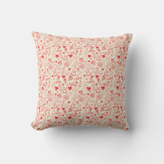 lovely cool hearts throw pillow